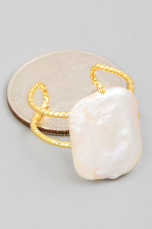 Rectangle Pearl Statement Ring