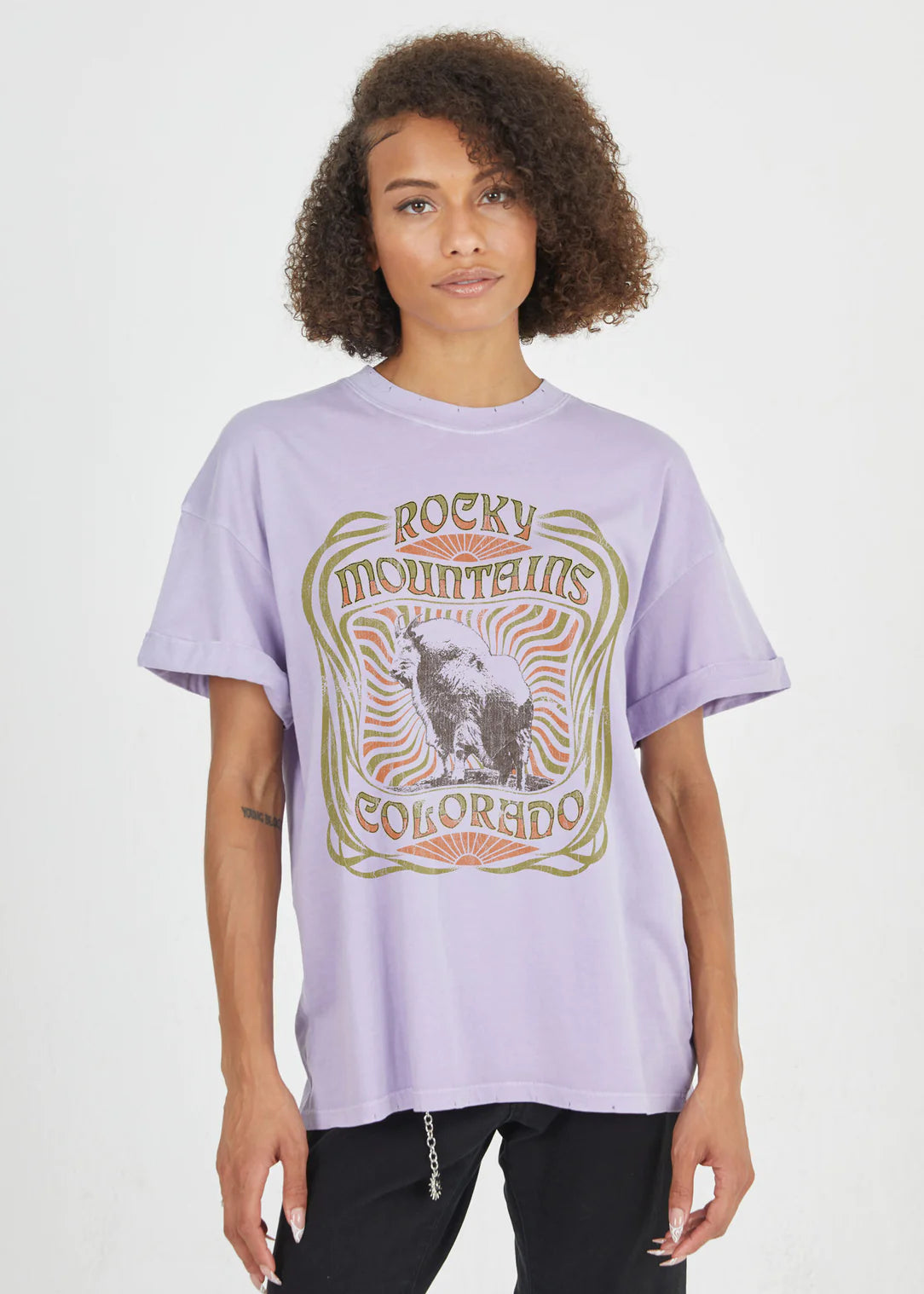 Girl Dangerous Rocky Mountains Goat Tee