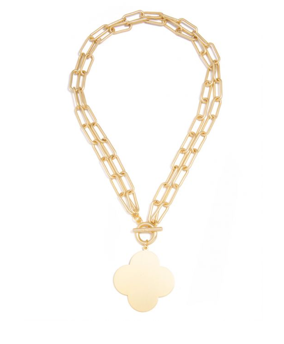 Zenzii Quatrefoil Two Way Charm Necklace