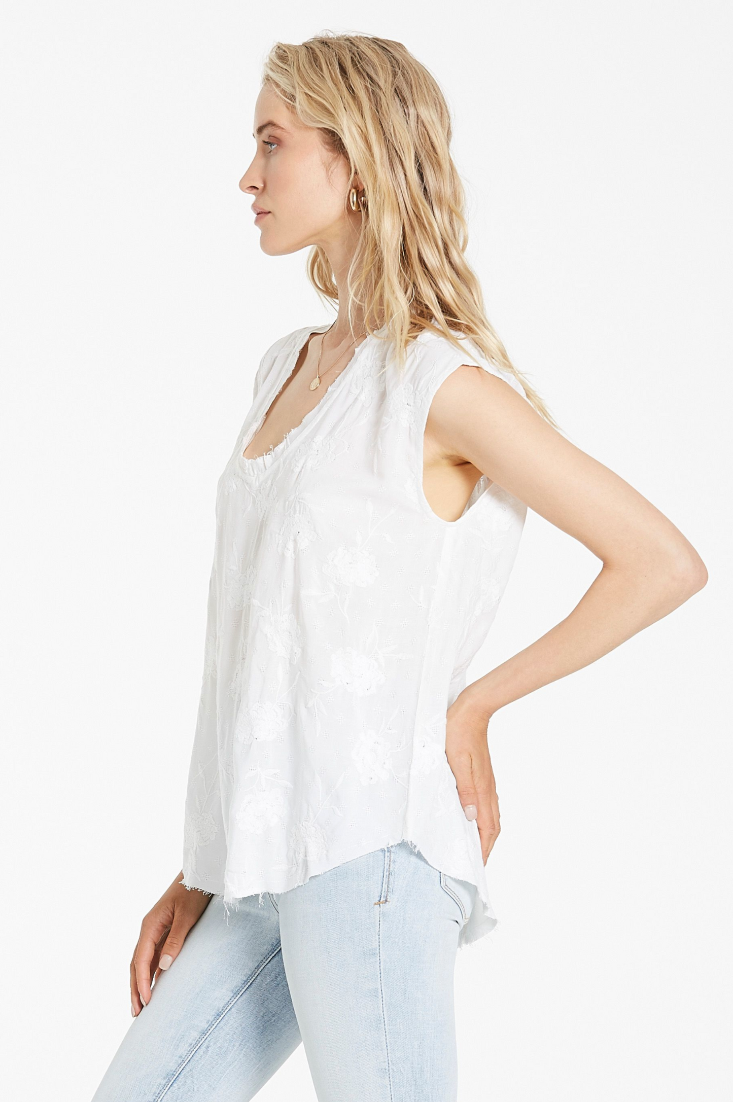 Dear John Yanis Pearl Ivory Floral Top