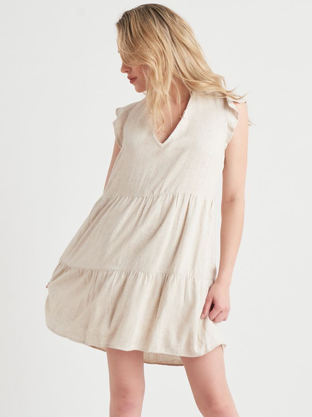 Dex Sand Dollar Babydoll Mini Dress