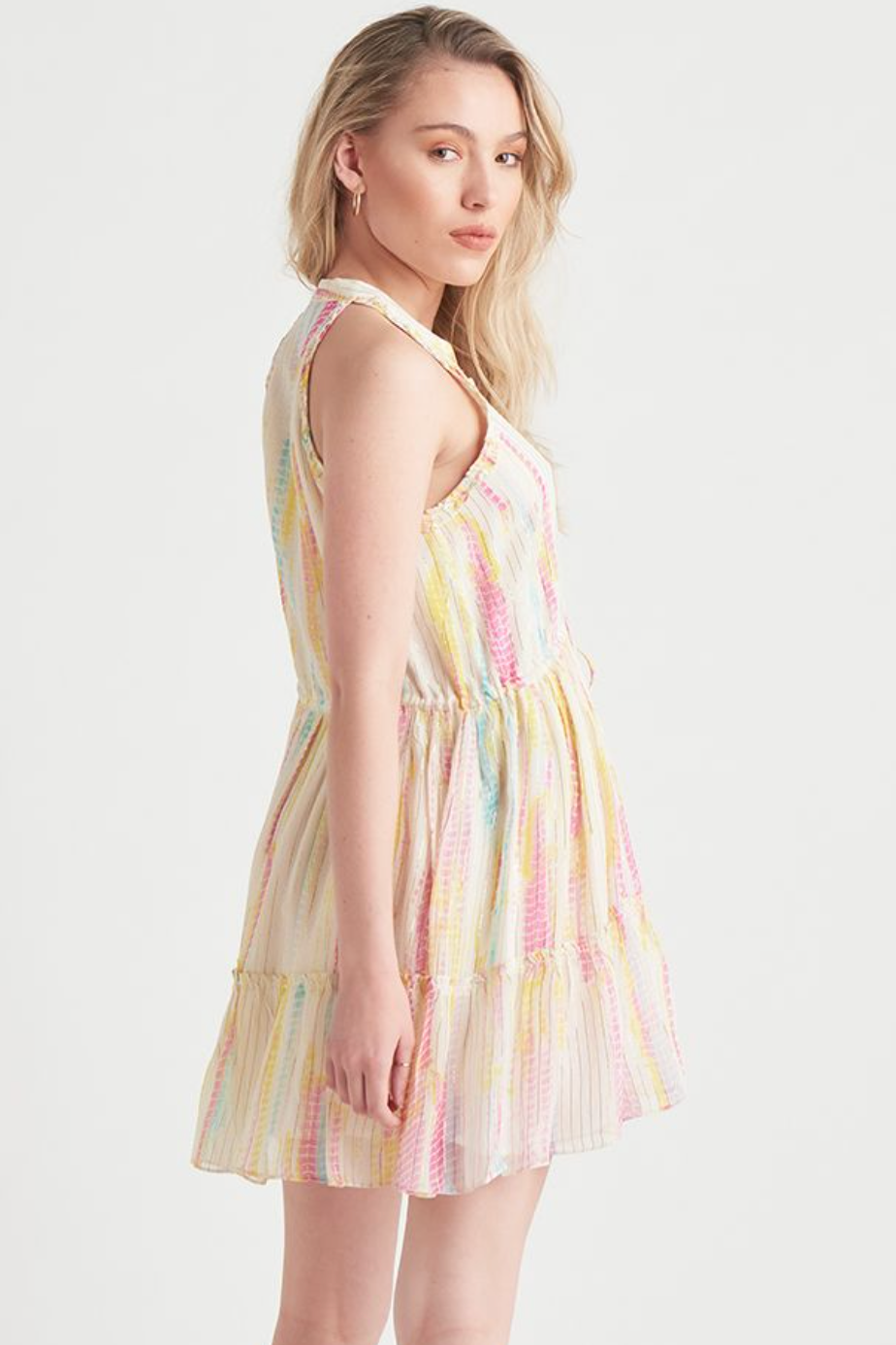 Dex Sunshine Burst Drawstring Mini Dress