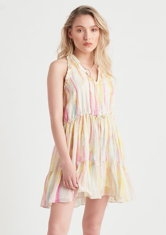 Dex Sunshine Burst Drawstring Mini Dress