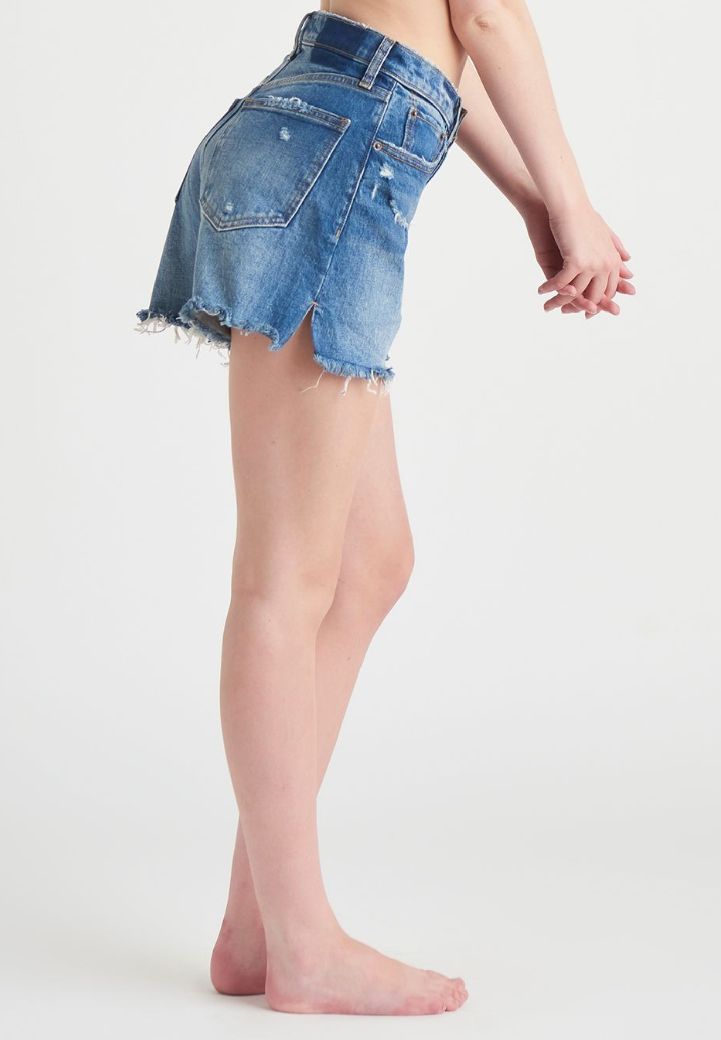 Dex High Rise Cut Off Blue Denim Short