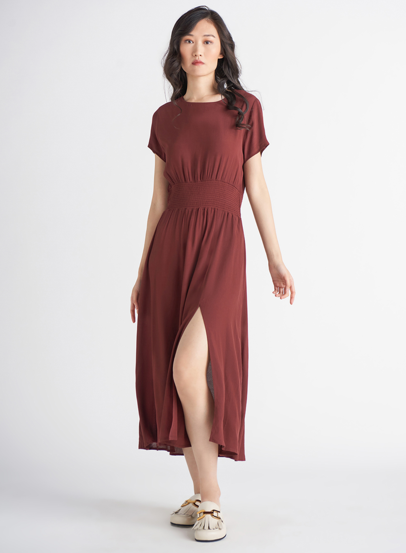 Dex Kate Smocked Waist Maxi Dress