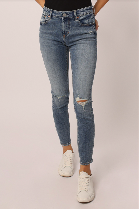 Dear John Gisele Skinny Ankle Destructed Jean