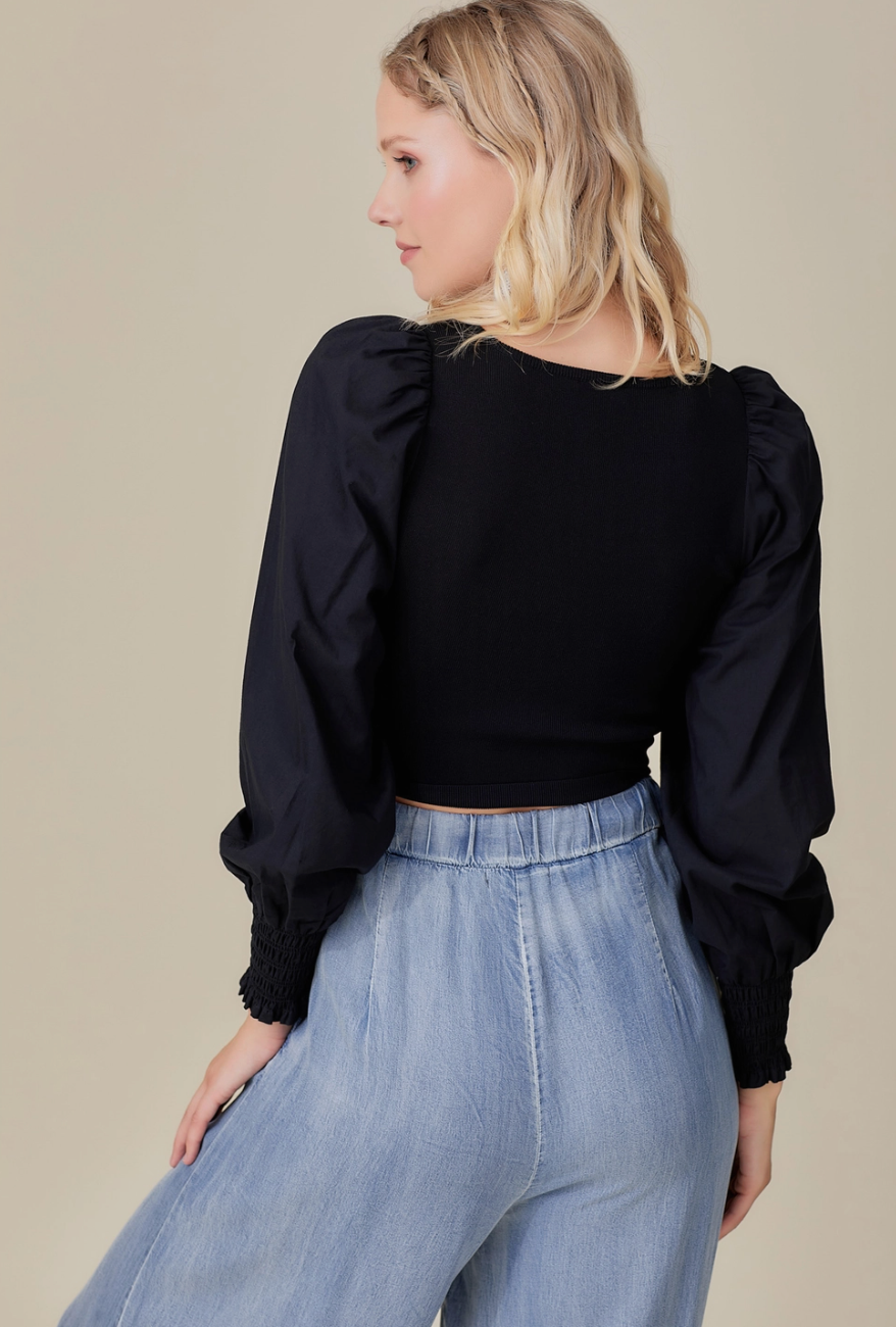 Fara Long Sleeve Crop Top