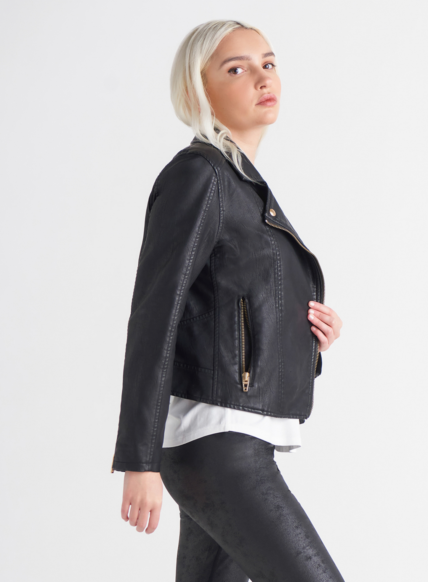 Dex Wayne Faux Leather Moto Jacket