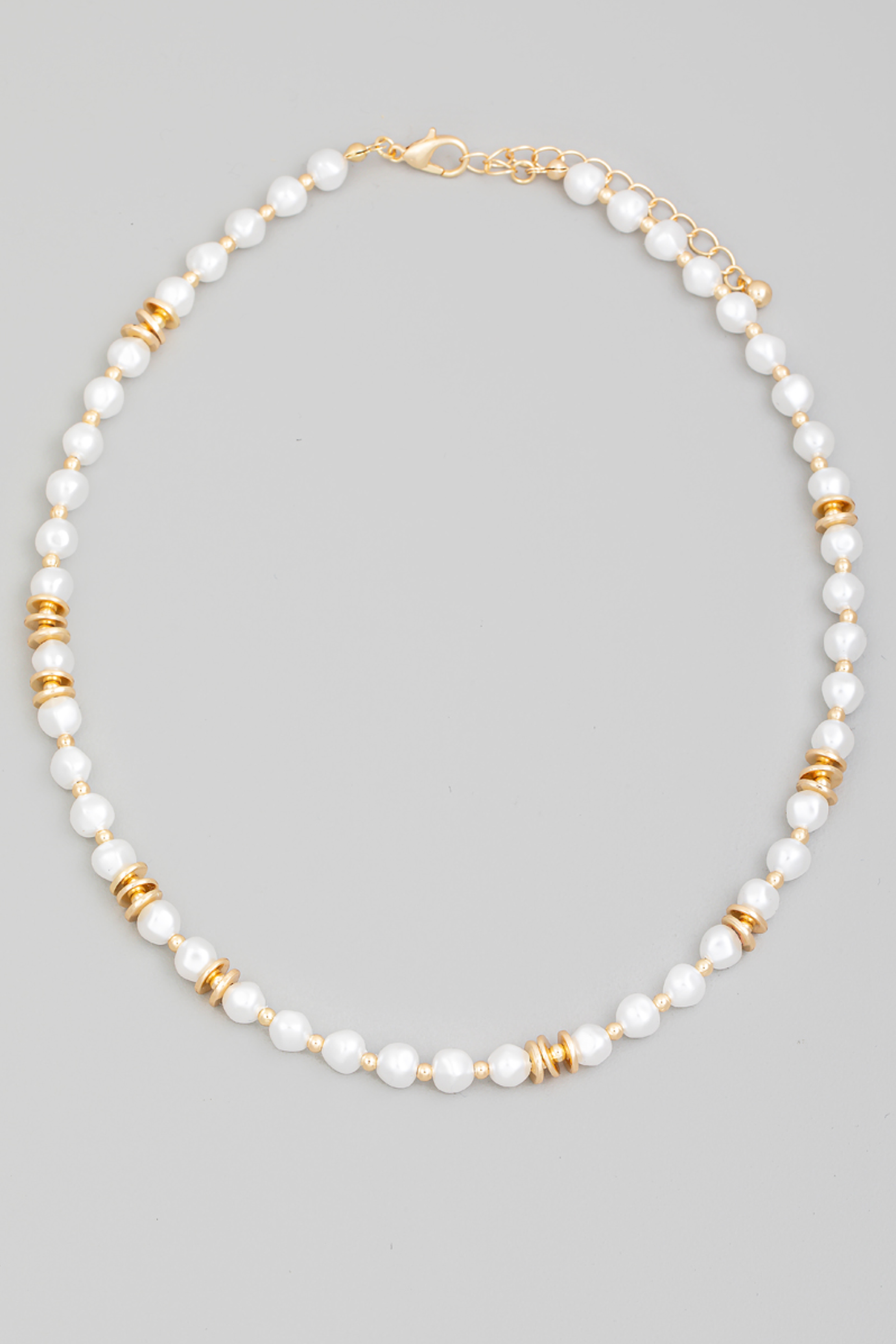 Pearl Beaded Clasp Chain Necklace