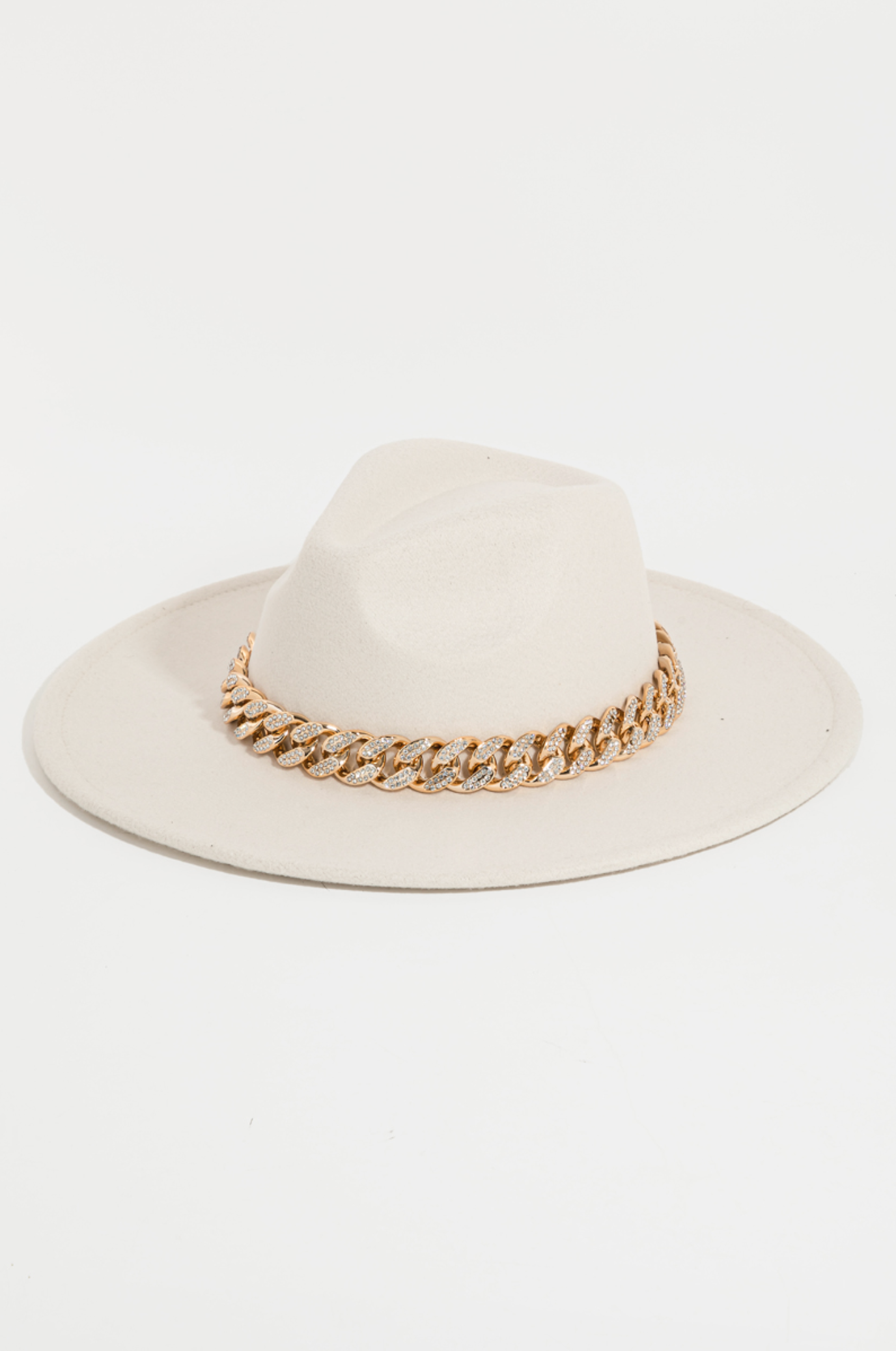 Pave Curb Chain Fedora Hat