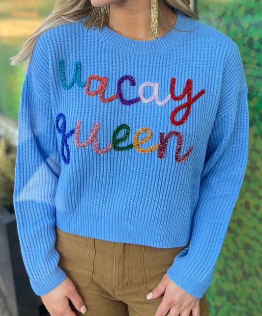 Queen of Sparkles Vacay Queen Sweater