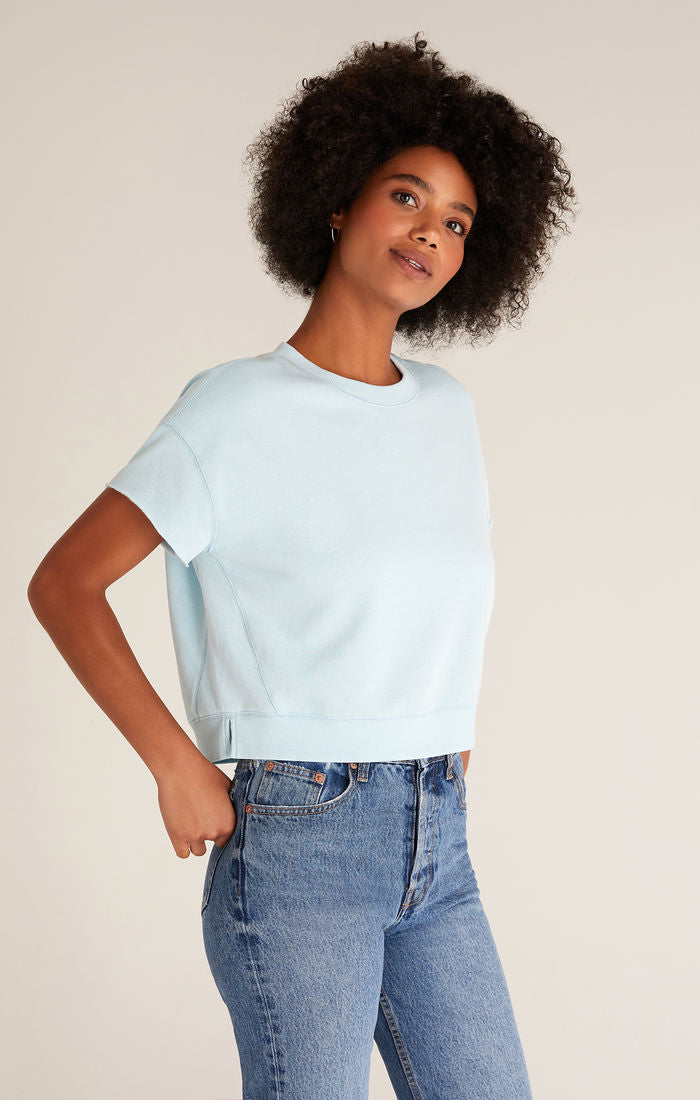 Z Supply Adah Fleece Short Sleeve Top