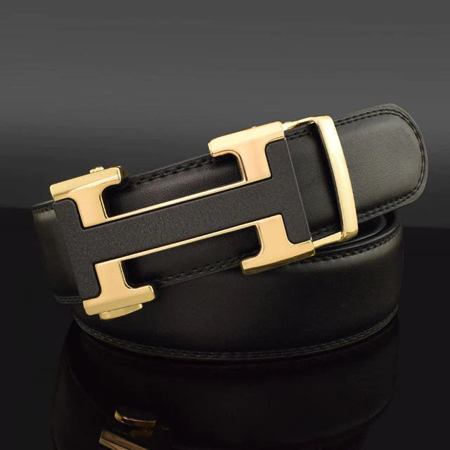 Automatic Metal Buckle Leather Belt