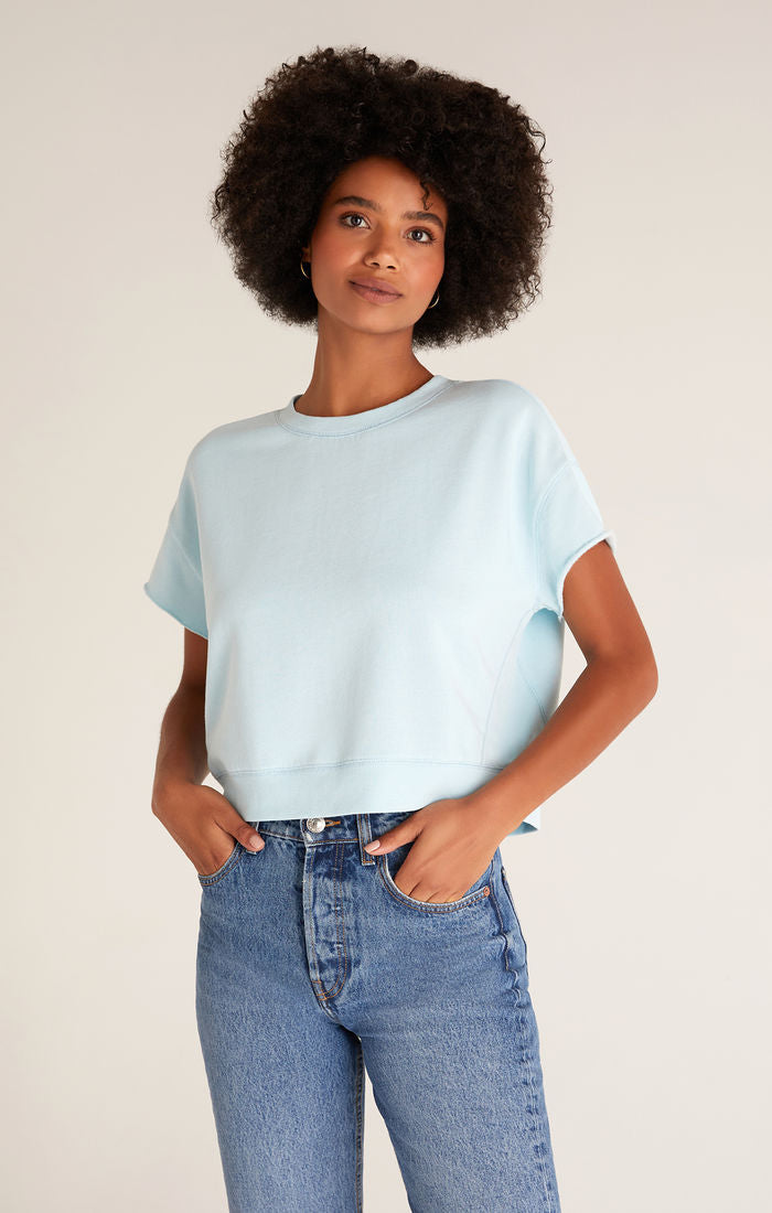 Z Supply Adah Fleece Short Sleeve Top