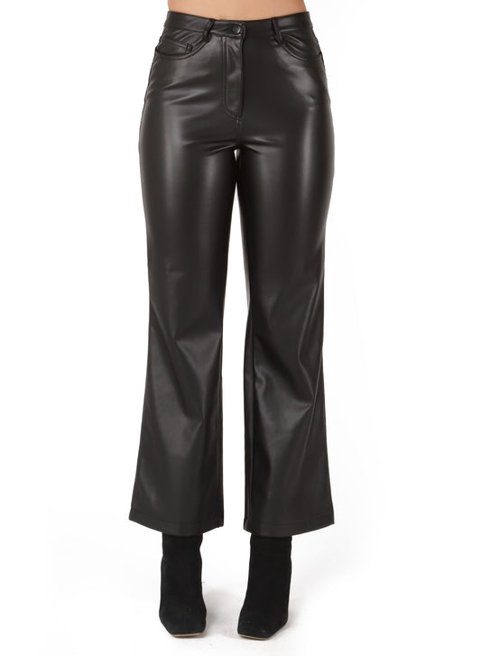 Dex Night Owl PU Straight Leg Pant