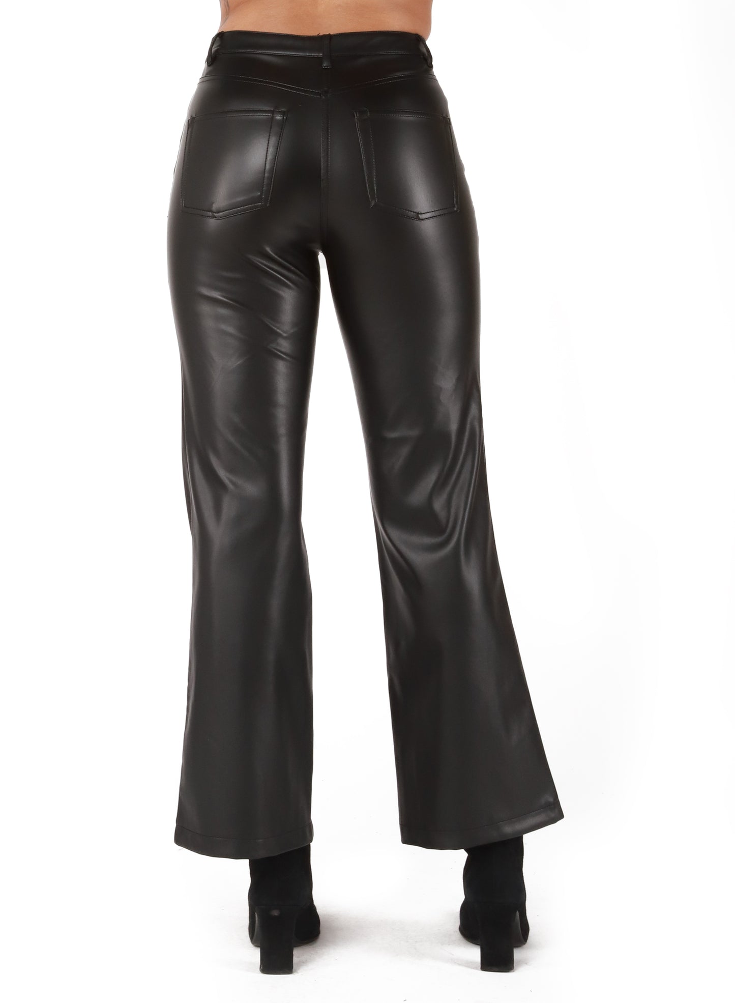 Dex Night Owl PU Straight Leg Pant