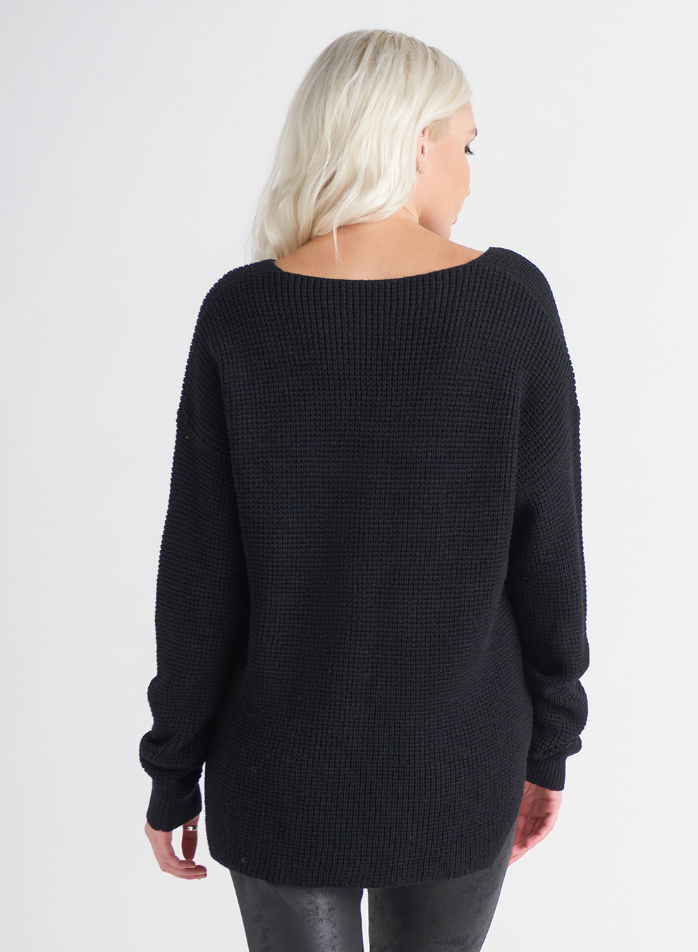 Dex Evie V-Neck Bevelled Hem Sweater