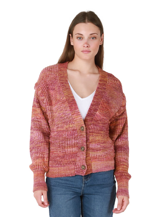 Dex Zoe Space Dye Button Front Cardigan