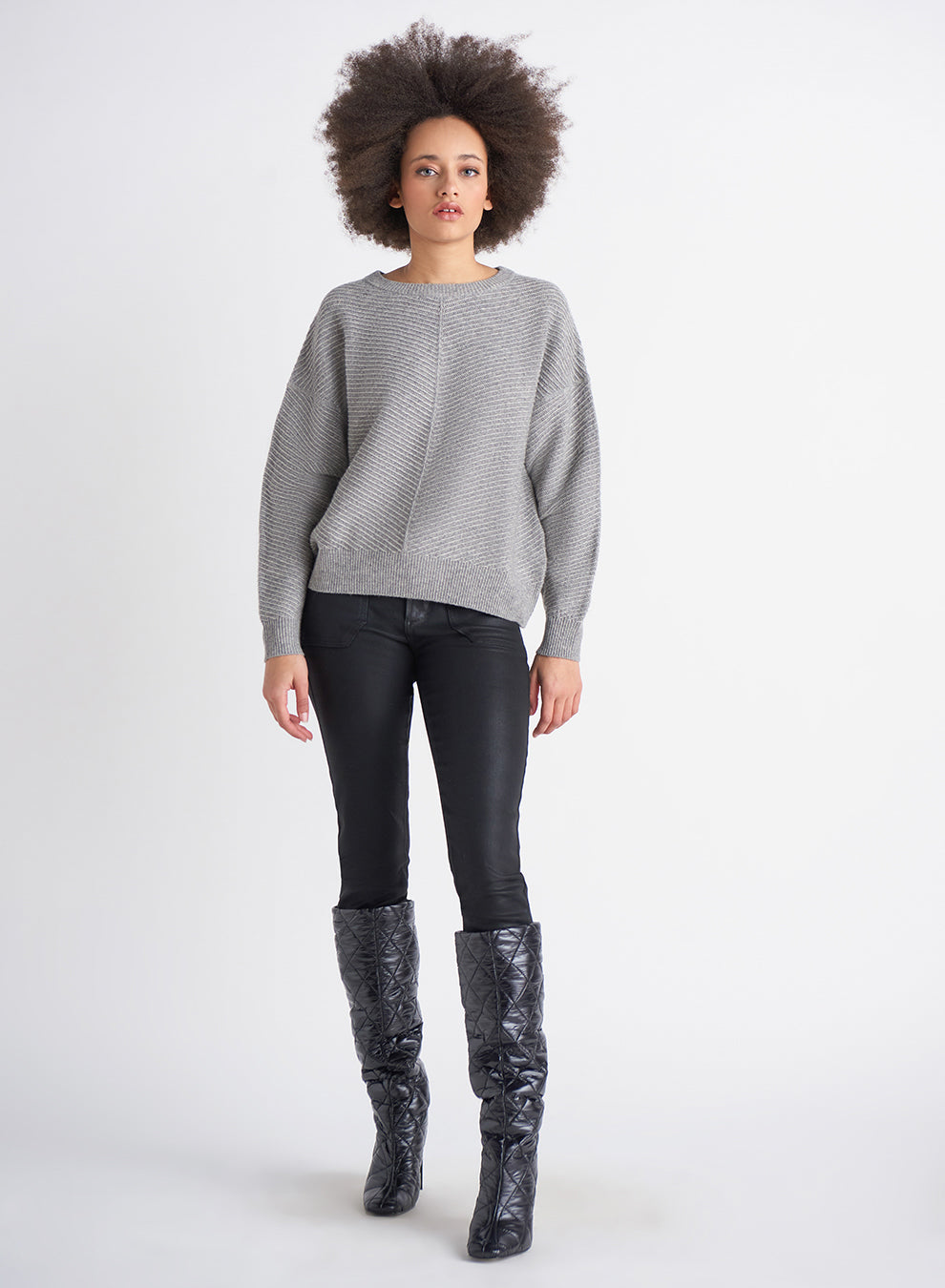 Dex Hattie Textured Rib Knit Sweater