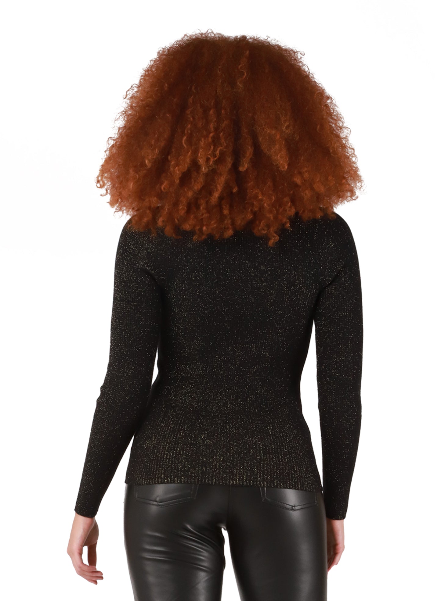 Dex Luna Sweetheart Neck Glitter Sweater