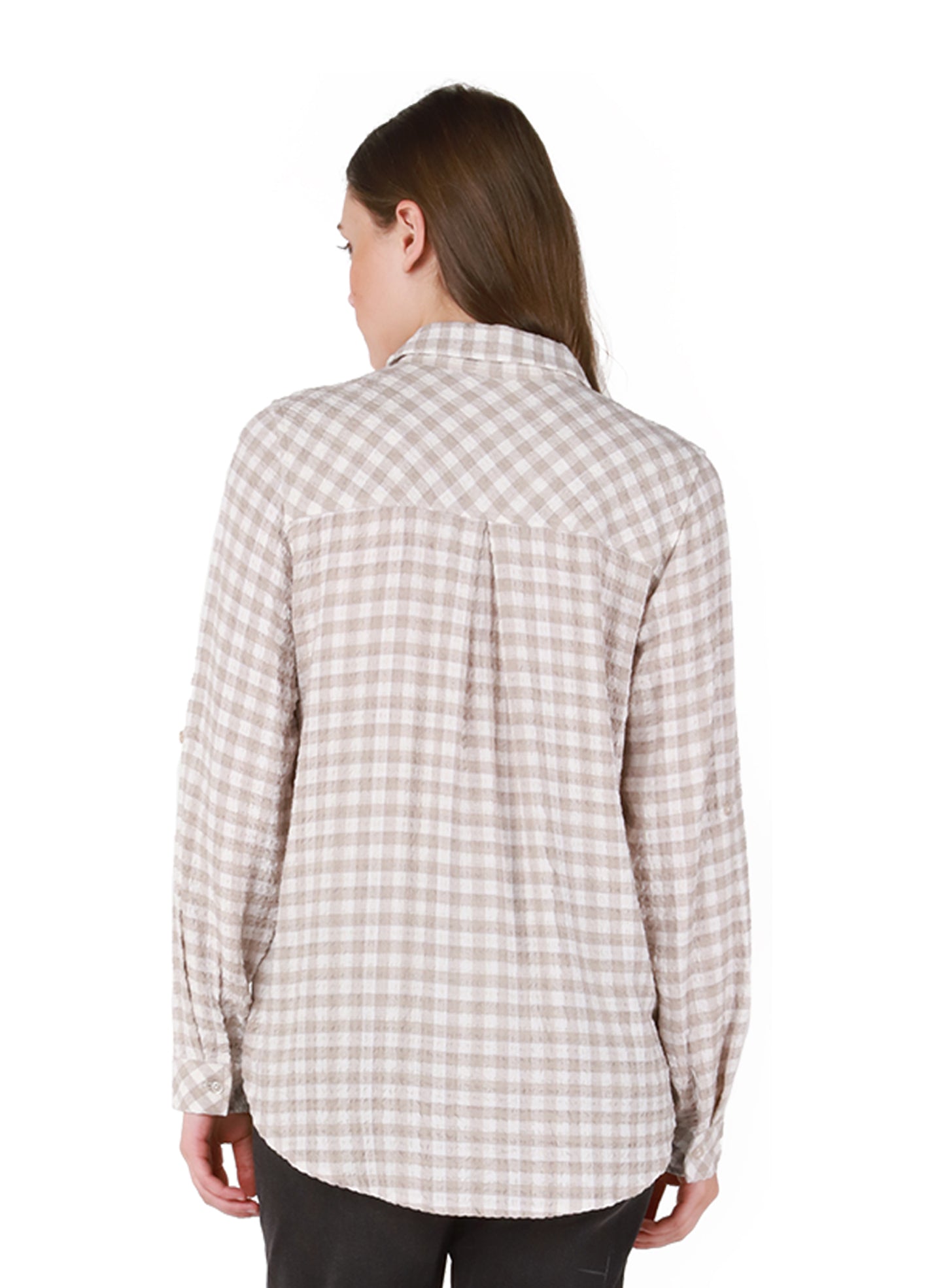 Dex Jordan Button Front Plaid Top