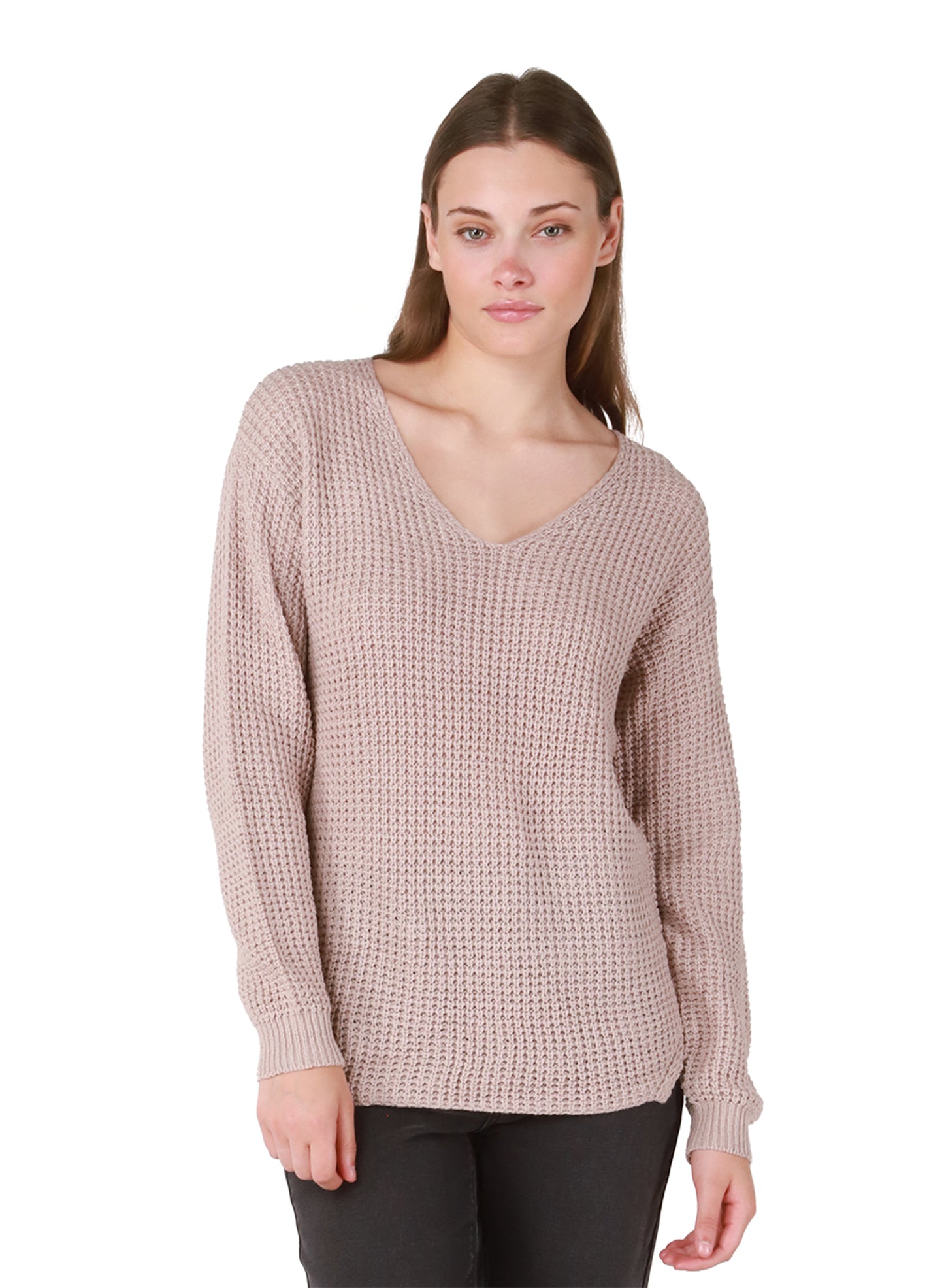 Dex Evie V-Neck Bevelled Hem Sweater